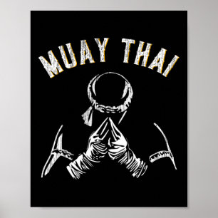Póster Entrenamiento vintage de Muay Thai Mma Kickboxing