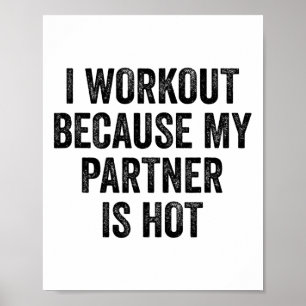Póster Entreno porque mi pareja es un musculoso gimnasio