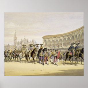 Póster Entry of the Toreros in Procession, 1865 (colour l