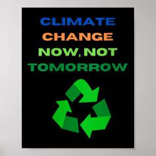 Póster Entusiasta del cambio climático femenino, ambienta