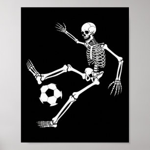 Póster Entusiasta del disfraz de jugador de fútbol esquel