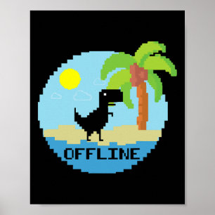 Póster Entusiastas de la tecnología de vacaciones de dino