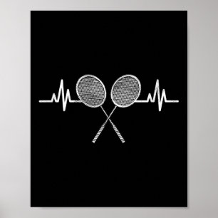 Póster Entusiastas del deporte de bádminton Corazón depor