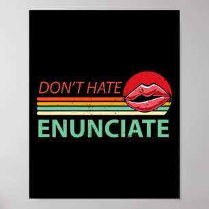 Póster Enunciar Divertido Rótulo ASL Idioma Leer sordo A