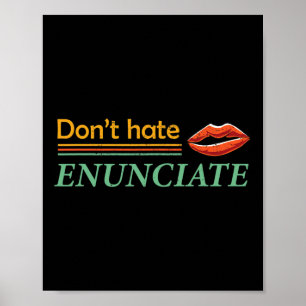 Póster Enunciar Divertido Rótulo ASL Idioma Leer sordo A