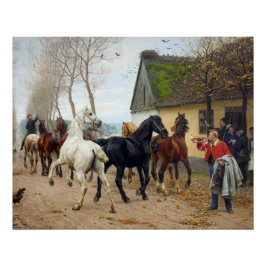 Póster Envase de caballos alrededor de 1878