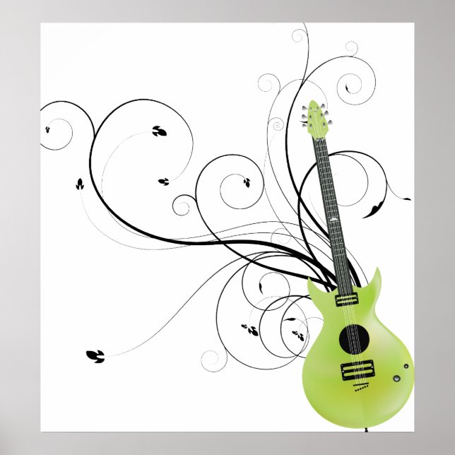 Póster Envía de guitarra verde (Frente)