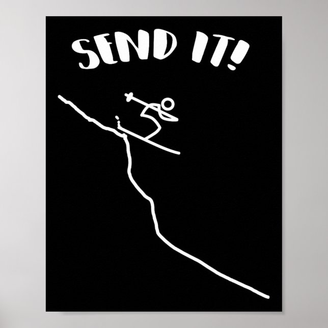 Póster Envíalo Salto de Esquí Esquí en Pendiente para Esq (Frente)