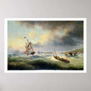 Póster Enviando de la costa española, 1845