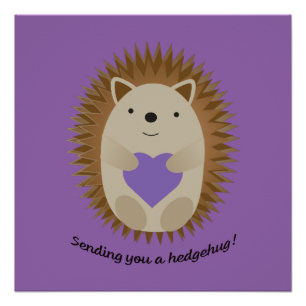 Póster Enviándote un Hedgehug Hedgehog