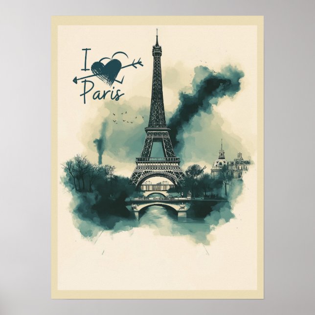 Póster Envíe un pedazo de París contigo - Torre Eiffel (Frente)