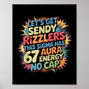 Póster Enviemos a Sendy Rizzlers 67 Aura Diseño de Meme _