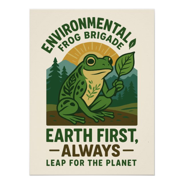 Póster Environmental Frog Brigade – Earth First, Always (Anverso)