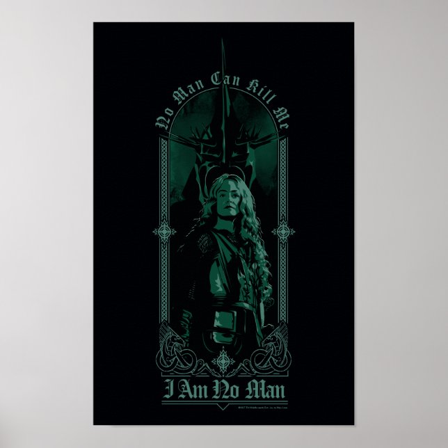 Póster Éowyn Vs SAURON™ "No soy un hombre" Gráfico de Roh (Frente)