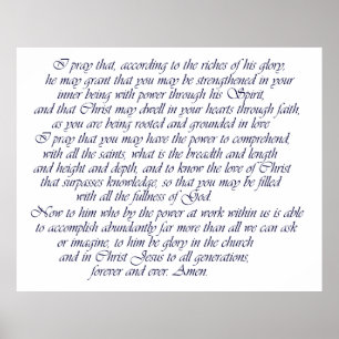 Póster Ephesians 3:16-21 Poster