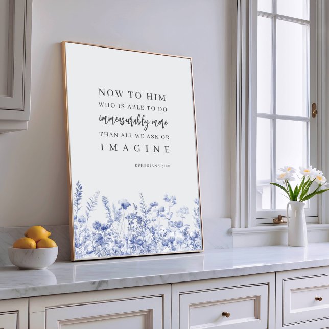 Póster Ephesians 3:20 Chinoiserie Floral Bible Verse  (Subido por el creador)