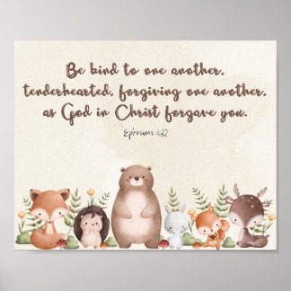 Póster Ephesians 4:32 Nursery Wall Art Poster Print