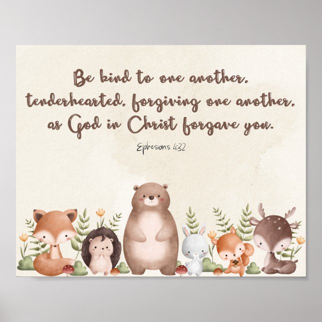 Póster Ephesians 4:32 Nursery Wall Art Poster Print (Frente)