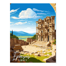 Ephesus ilustracion de viajes vintage Turquía