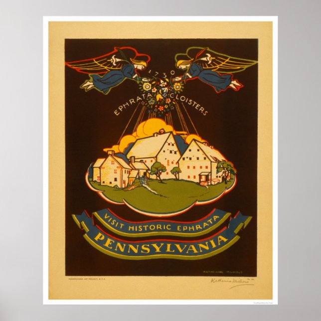 Póster Ephrata Pennsylvania 1938 WPA (Frente)
