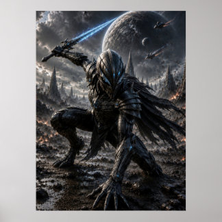 Póster Epic Alien Knight in a Distant Galaxy