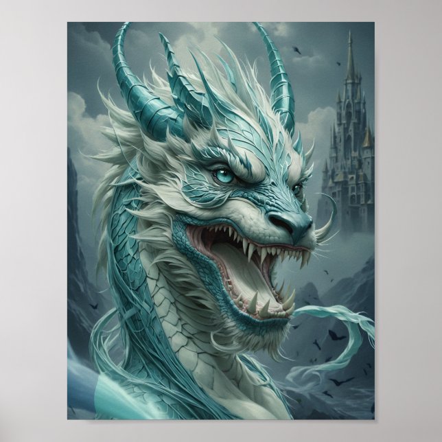 Póster Epic Blue Storm Dragon (Frente)