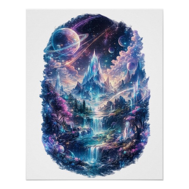 Póster  Epic Cosmic Fantasy World Art (Anverso)