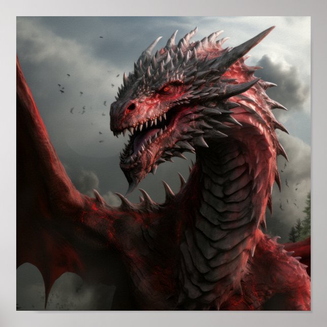 Póster Epic Drogon Dragon Poster - Game of Thrones Inspir (Frente)