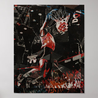 Póster Epic Dunk Collage bascketball player