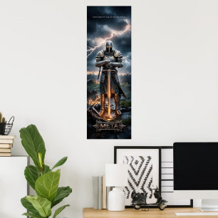 Póster Epic Knight Warrior Poster digital Fantas medieval
