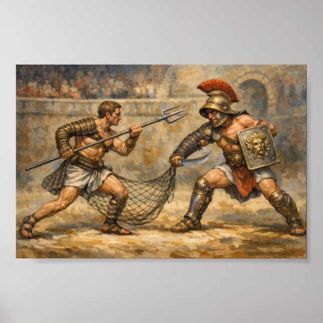 Póster Epic Roman Gladiator Battle Traditional Foes (Frente)