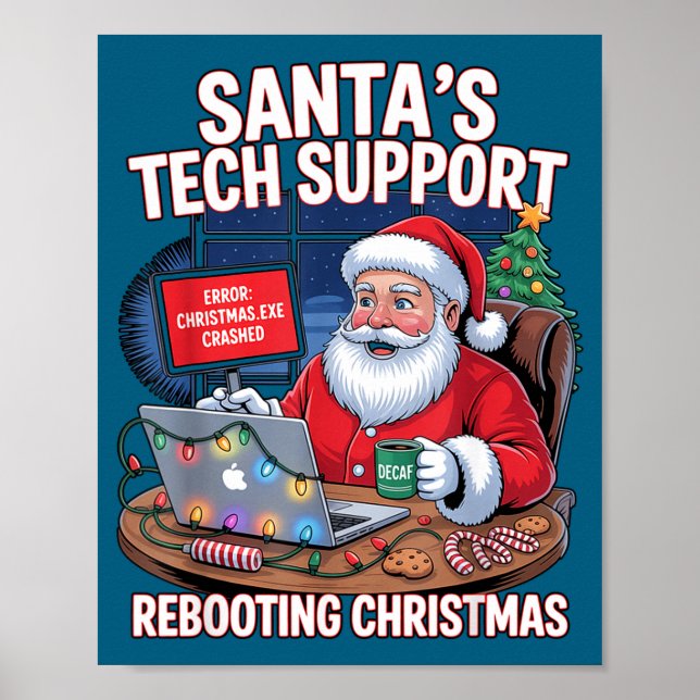Póster Epic Santa Rebooting Support s Tech (Frente)