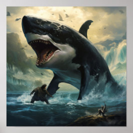 Póster Epic Showdown: Orca gigante vs Megalodon poderoso