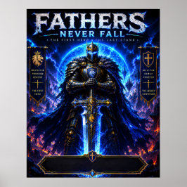 Póster épico del guerrero padre