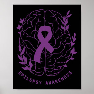 Póster Epilepsia Apoyo a la Conciencia Epilepsia Cinta pú