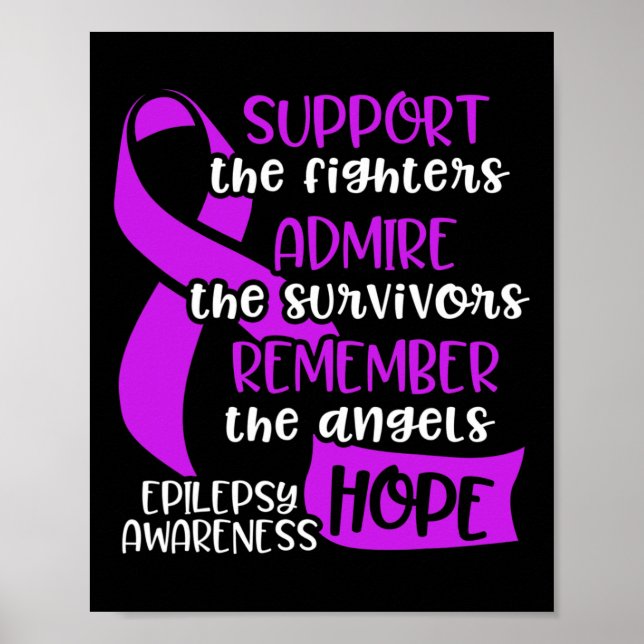 Póster Epilepsia Awareness Admire Epileptic Warriv Surviv (Frente)