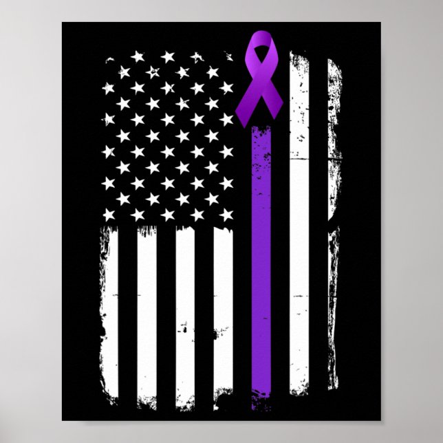 Póster Epilepsia Awareness Bandera Estadounidense Cinta P (Frente)