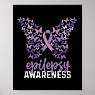 Póster Epilepsia Awareness Butfly Ribbon