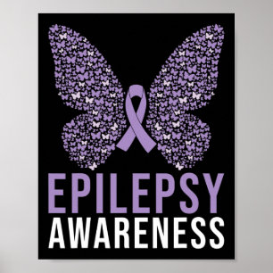 Póster Epilepsia Awareness Butfly Ribbon