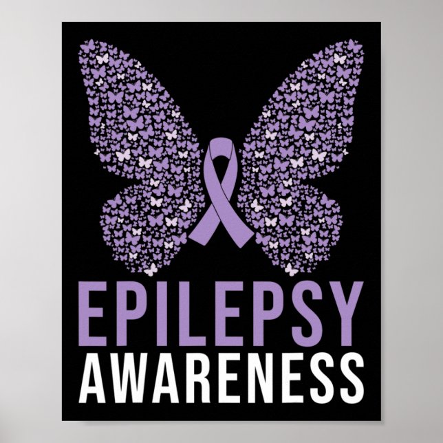 Póster Epilepsia Awareness Butfly Ribbon (Frente)