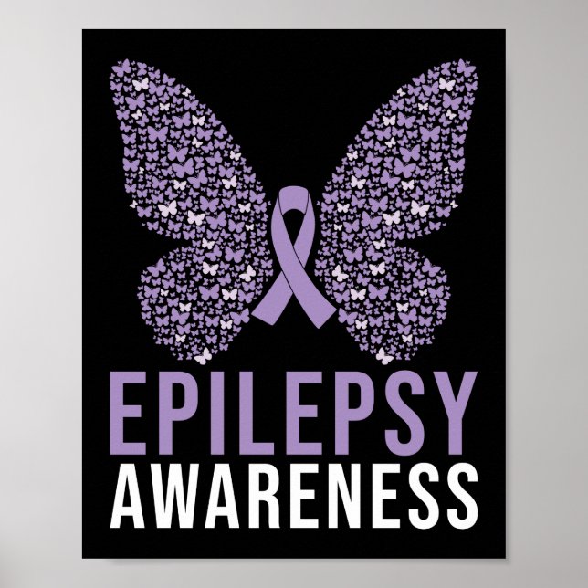 Póster Epilepsia Awareness Butfly Ribbon (Frente)