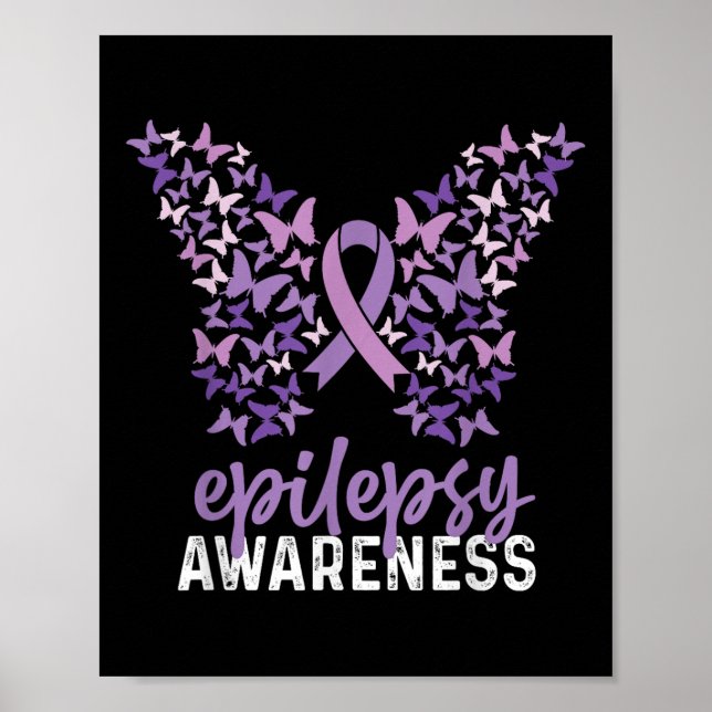 Póster Epilepsia Awareness Butfly Ribbon (Frente)