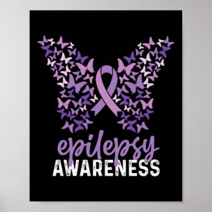 Póster Epilepsia Awareness Butfly Ribbon 1