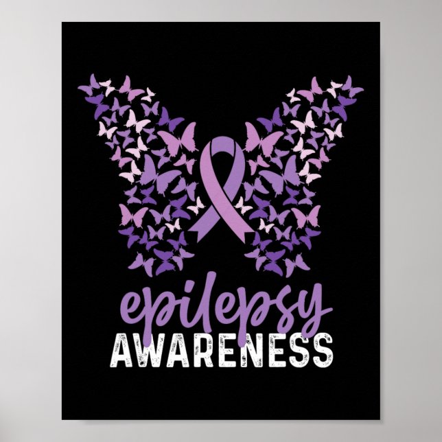Póster Epilepsia Awareness Butfly Ribbon 1 (Frente)