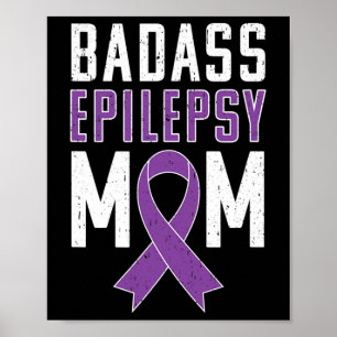 Póster Epilepsia Awareness Byd Epilepsy Mom Purple Ribbon