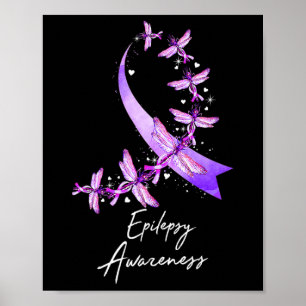 Póster Epilepsia Awareness Dragonfly Noviembre Vivimos Pu