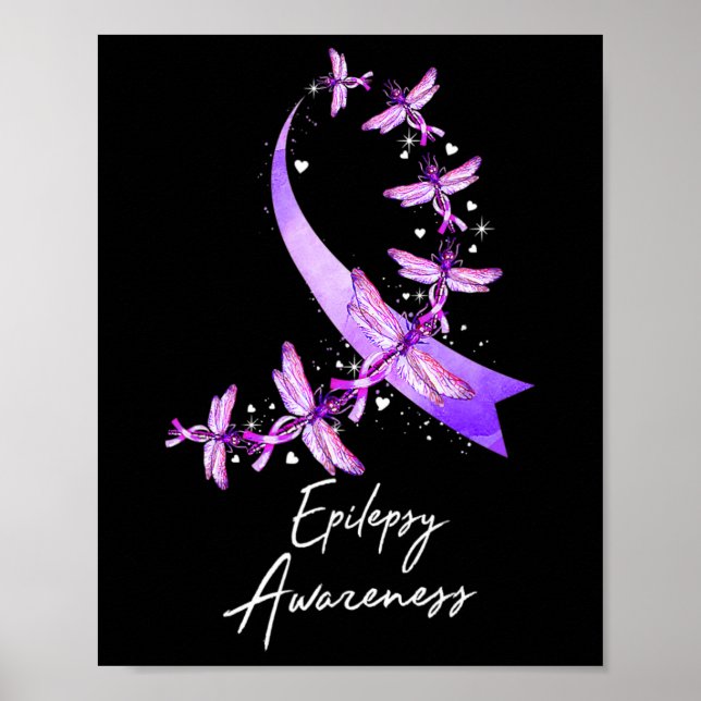 Póster Epilepsia Awareness Dragonfly Noviembre Vivimos Pu (Frente)