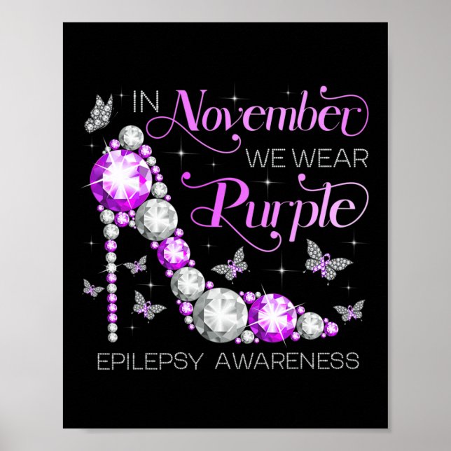 Póster Epilepsia Awareness En Noviembre Usamos Morado But (Frente)