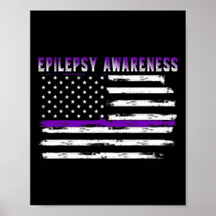 Póster Epilepsia Awareness Estados Unidos Bandera Supleme