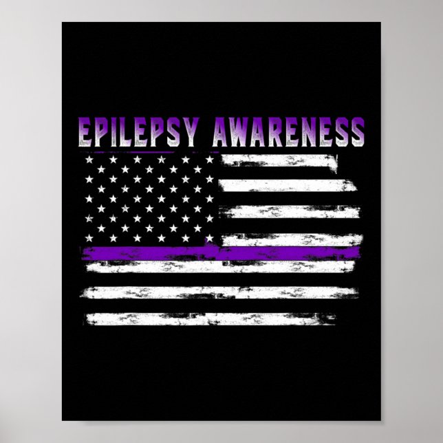 Póster Epilepsia Awareness Estados Unidos Bandera Supleme (Frente)